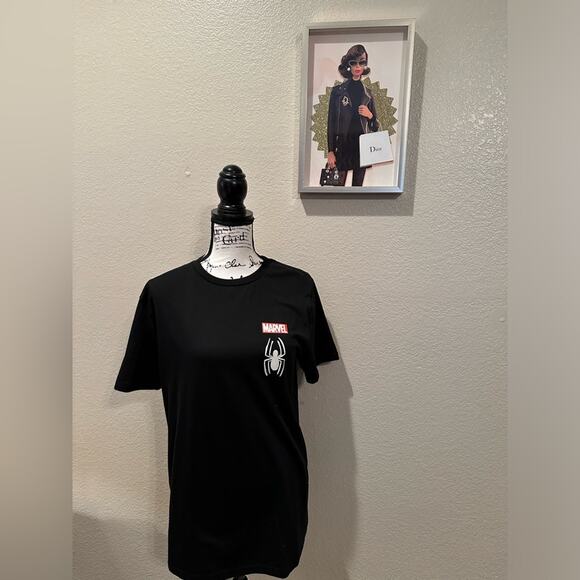 NWT CVLA (Civil Regime) x Marvel Comics Spider-Man Art Graffiti black Tee M - Picture 2 of 5
